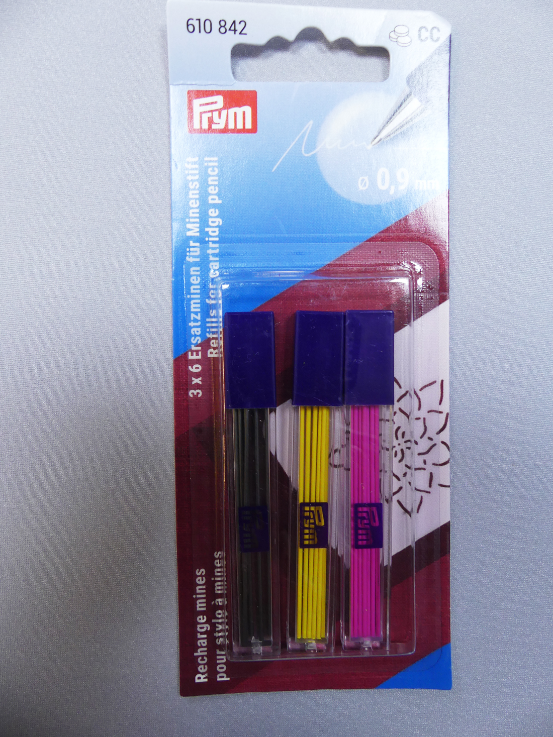 Refill till Prym Stiftpenna 0,9 mm 3 färger