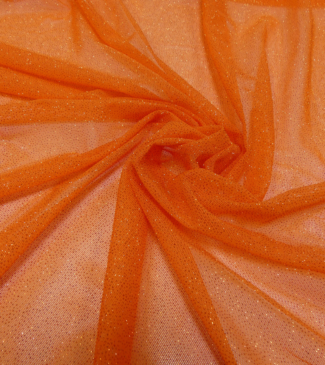 Stretchmesh Orange-orange glitter